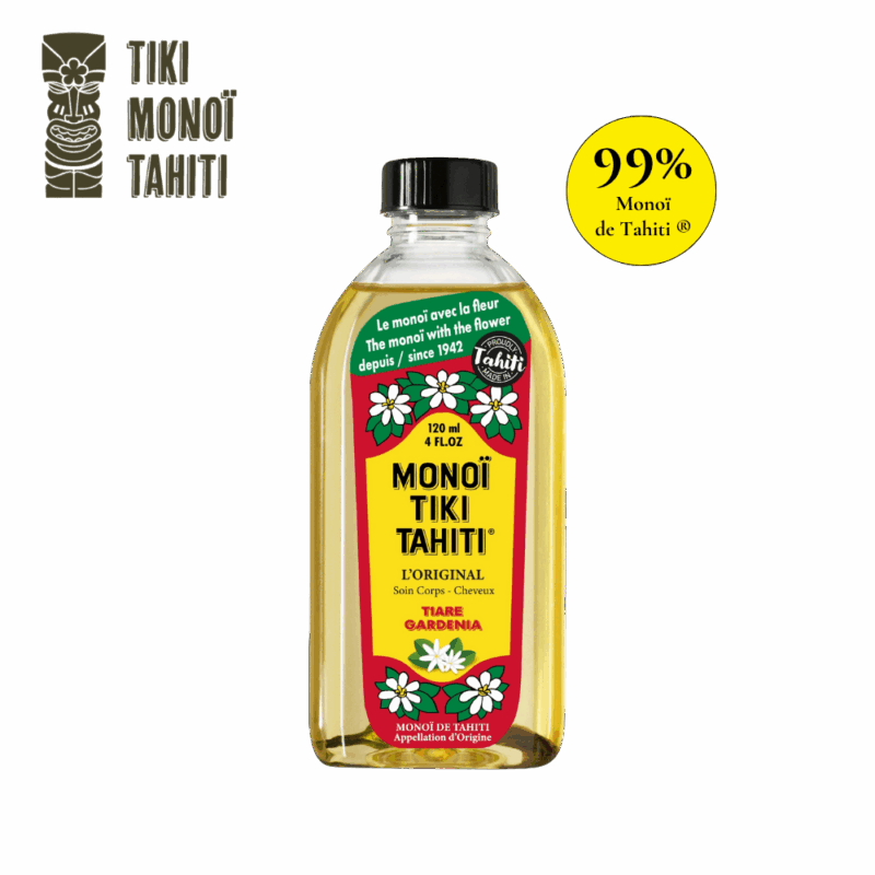 Monoï De Tahiti® TIKI, Parfum Tiaré, flacon verre de 100mL